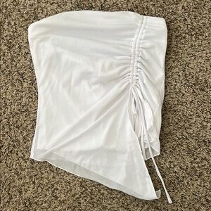 Forever 21 White Ruched Crop Top